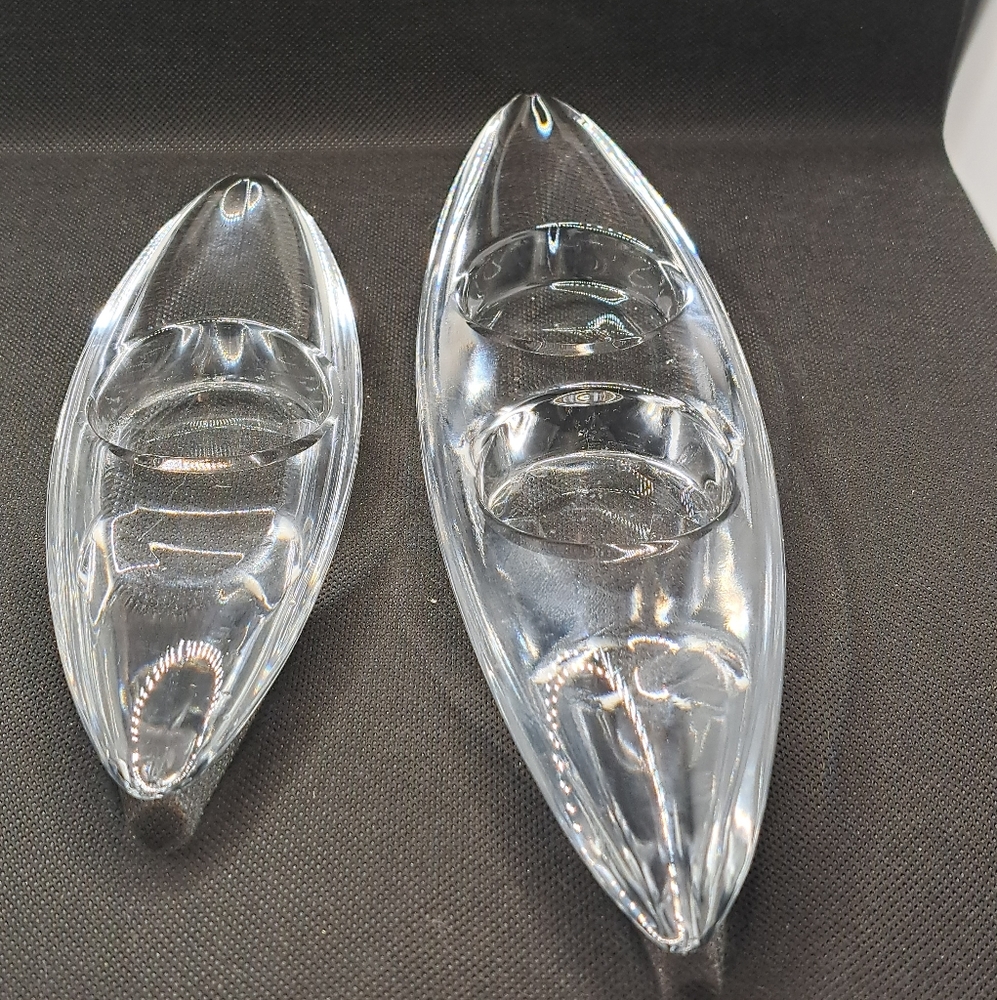 Mikasa Lead Crystal Kayak Votive, Set of 2, Czech Republic